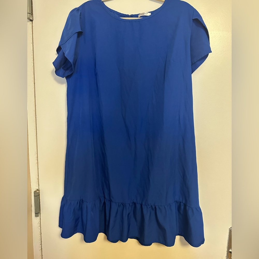 Beyove peplum flare dress blue never worn NWT